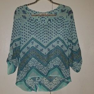 BLUE BLOUSE WITH VARIOUS DESIGNS
